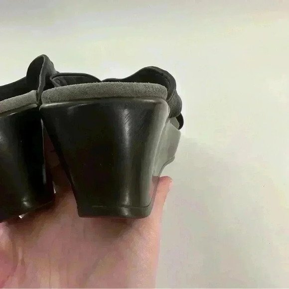 Dansko Avalon size 38 7.5-8 black leather wedge platforms comfort orthopedic - Picture 10 of 16